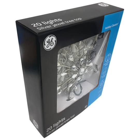 GE Holiday Classics® Silver Lighted Jewel Star Tree Topper